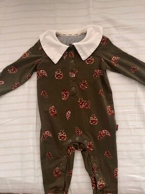 Pinecone Cotton Stretch Collar Long Sleeve Jumpsuit